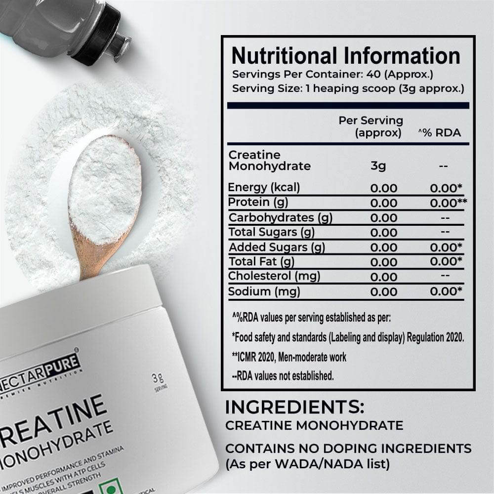 Nectarpure™ FusionMax Micronized Creatine Monohydrate- LAB Tested - Nectarpure